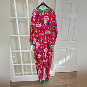 Christmas ELF Movie Holiday Onesie Longsleeve Fleece Sleepwear XL (16-18)